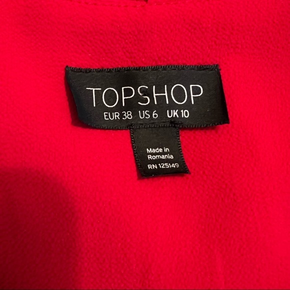 TopShop Cold Shoulder Top Ruffle Red 6 - Picture 11 of 13